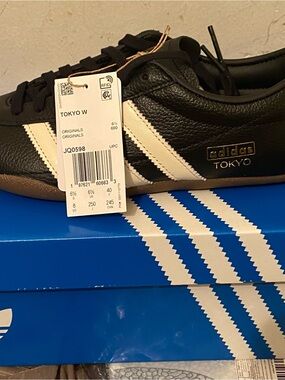 adidas Tokyo ladies White Leather Sneakers with Gum Sole